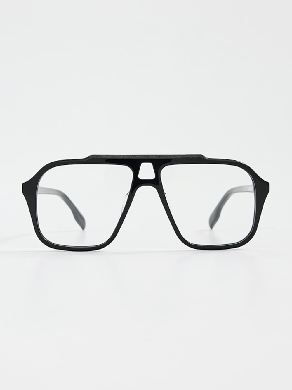 NIB Matte Black Aviator-Inspired Clear Lens Glasses